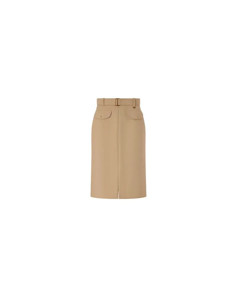 Moncler Gerade geschnittener Midirock Beige