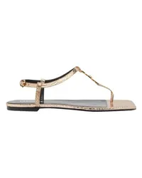 Versace Flache Sandalen Gold