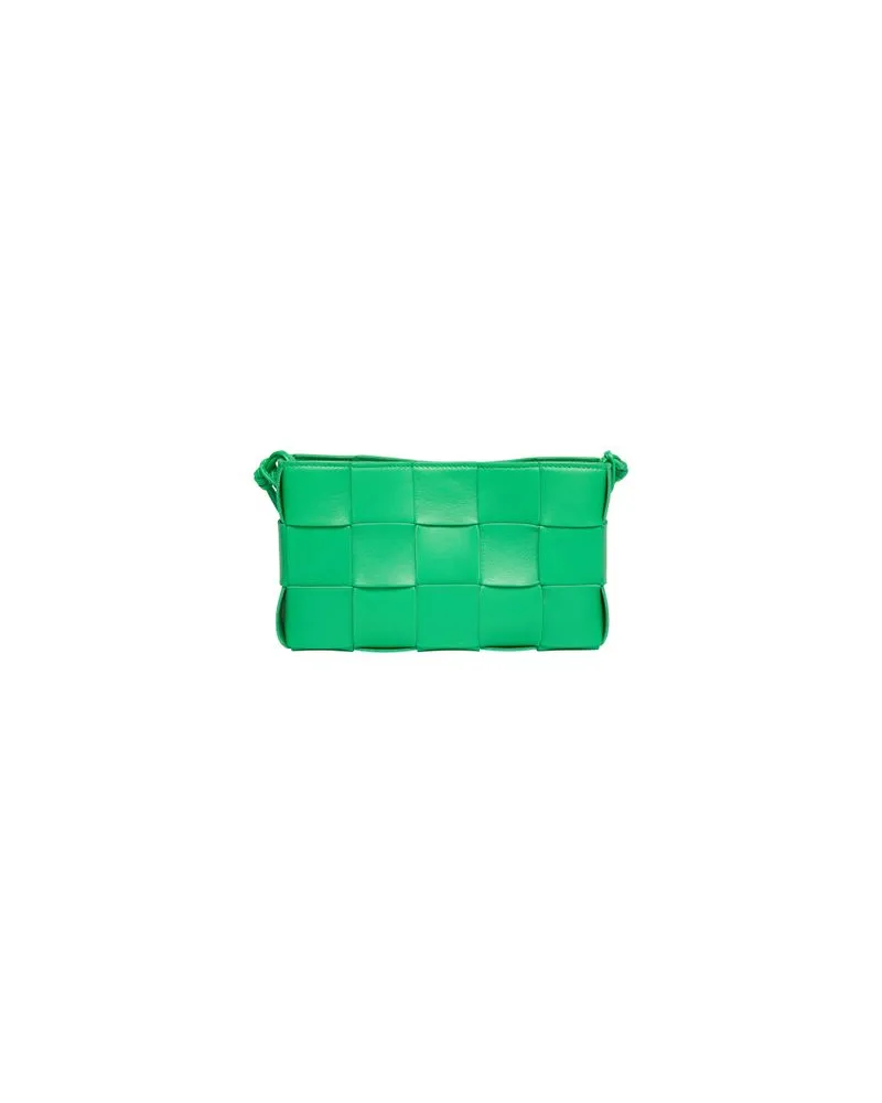 Bottega Veneta Lederrock aus Intrecciato Green