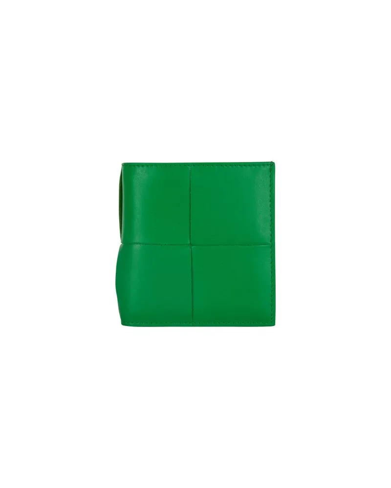 Bottega Veneta Lederrock aus Intrecciato Green