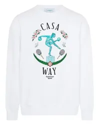 Casablanca Paris Sweatshirt mit Stickerei White