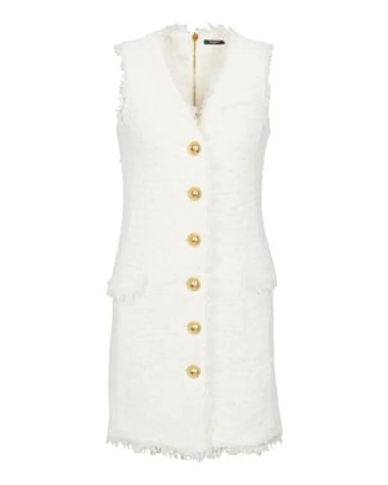 Balmain Ärmelloses Kleid White