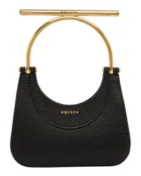 Alexander McQueen Mini-Tasche Cross-Bar Black