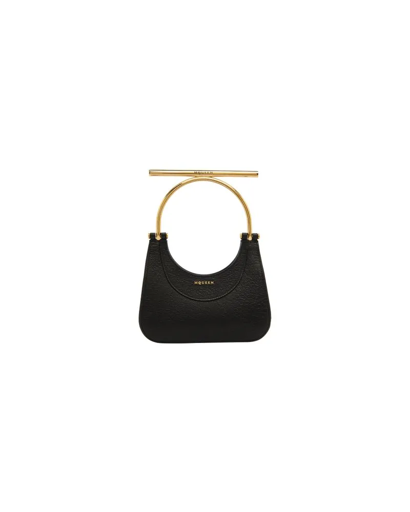 Alexander McQueen Mini-Tasche Cross-Bar Black