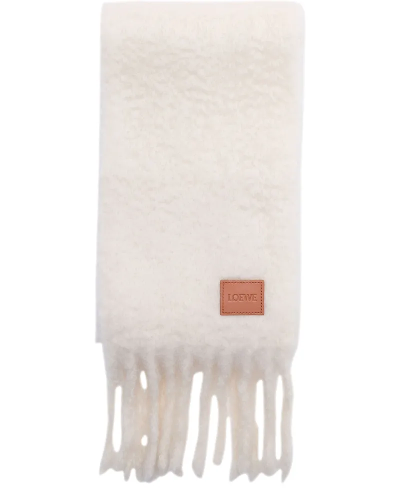 Loewe Schal aus Mohair und Wolle White