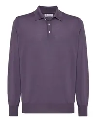 Brunello Cucinelli Pullover im Poloshirt-Stil Purple