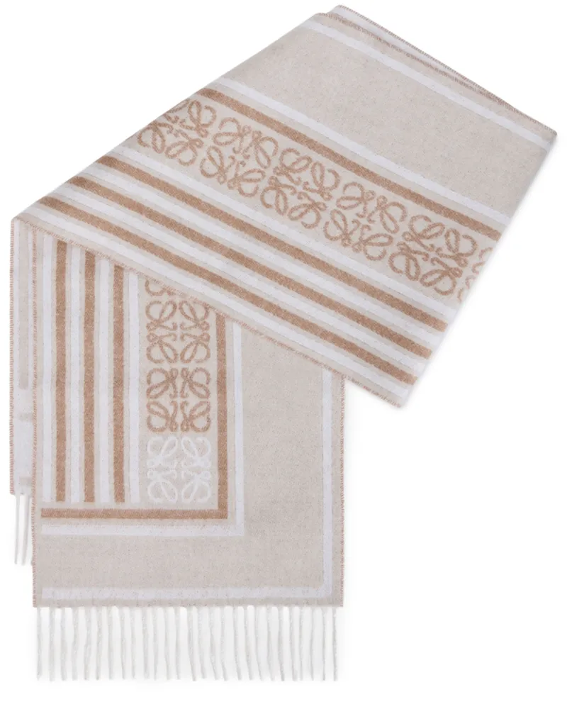 Loewe Schal aus Wolle und Kaschmir Beige