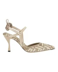 Fendi Slingback mit hohem Absatz Beige