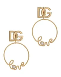 Dolce & Gabbana Ohrclips Love mit Logo Gold