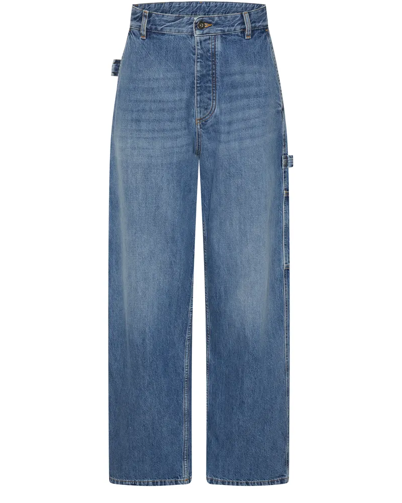 Bottega Veneta Vintage Cargo-Jeans aus indigoblauem Denim 