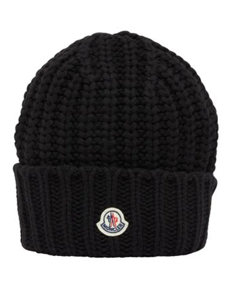 Moncler Mütze mit Logo Black