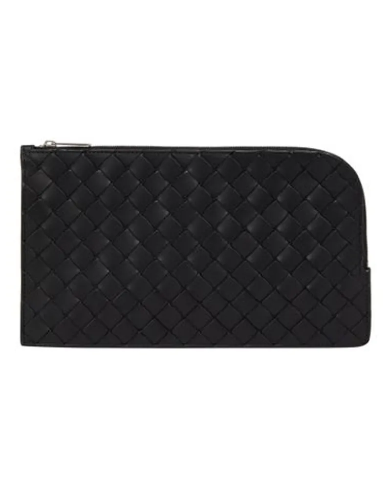 Bottega Veneta Crossbody-Pochette Intrecciato Black