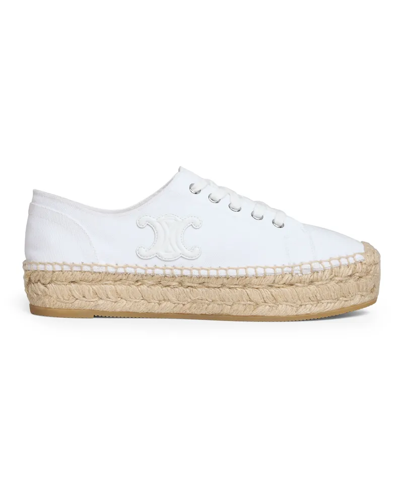 Celine Les espadrilles  schnürschuhe aus canvas und kalbsleder 