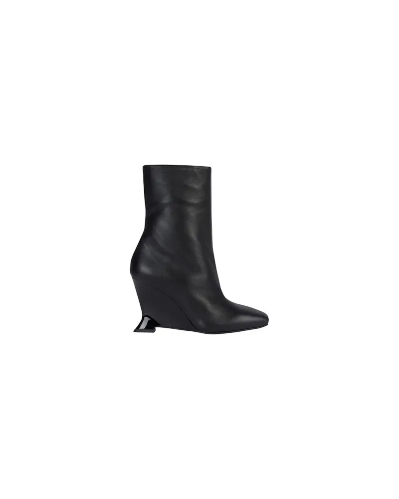 Balmain Stiefeletten aus Leder mit Keilabsatz Black