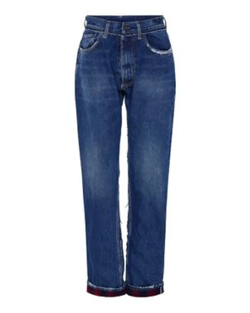 Maison Margiela Jeans mit Pendleton-Details Blue