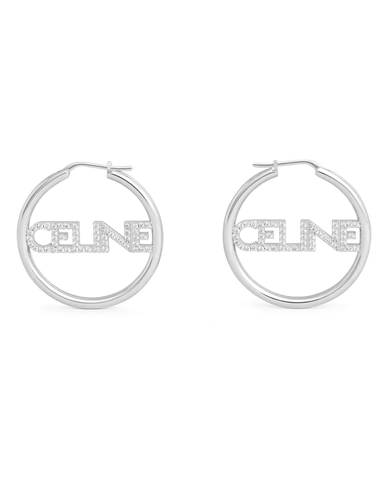 Celine Kreolen aus messing mit rhodium-finish und kristallen 