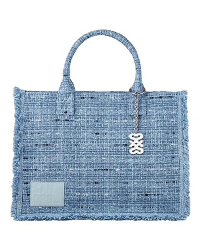 Sandro Großer Tweed-Shopper Kasbah Blue