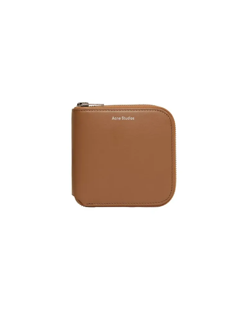 Acne Studios Mini-Brieftasche mit Reißverschluss Brown