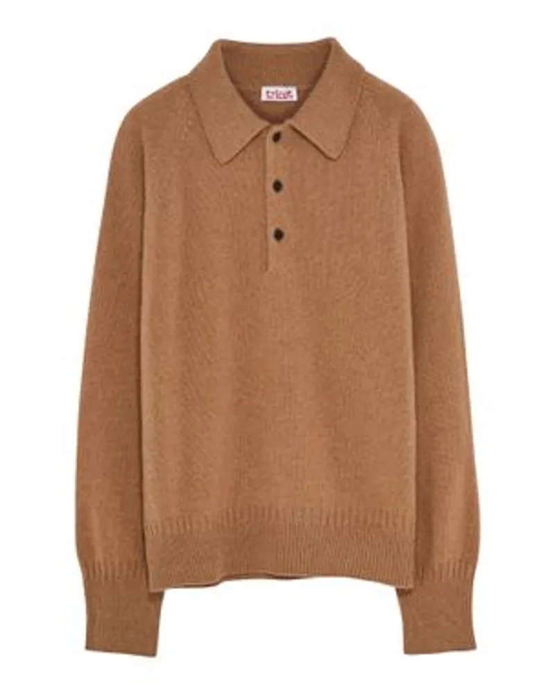 TRICOT Polo-Pullover Brown