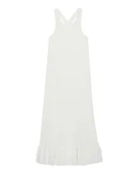 Claudie Pierlot Midi-Kleid mit Volantbesatz White