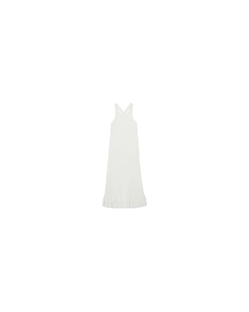 Claudie Pierlot Midi-Kleid mit Volantbesatz White