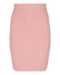 Balmain Strickrock mit Monogramm Pb Labyrinthe Pink