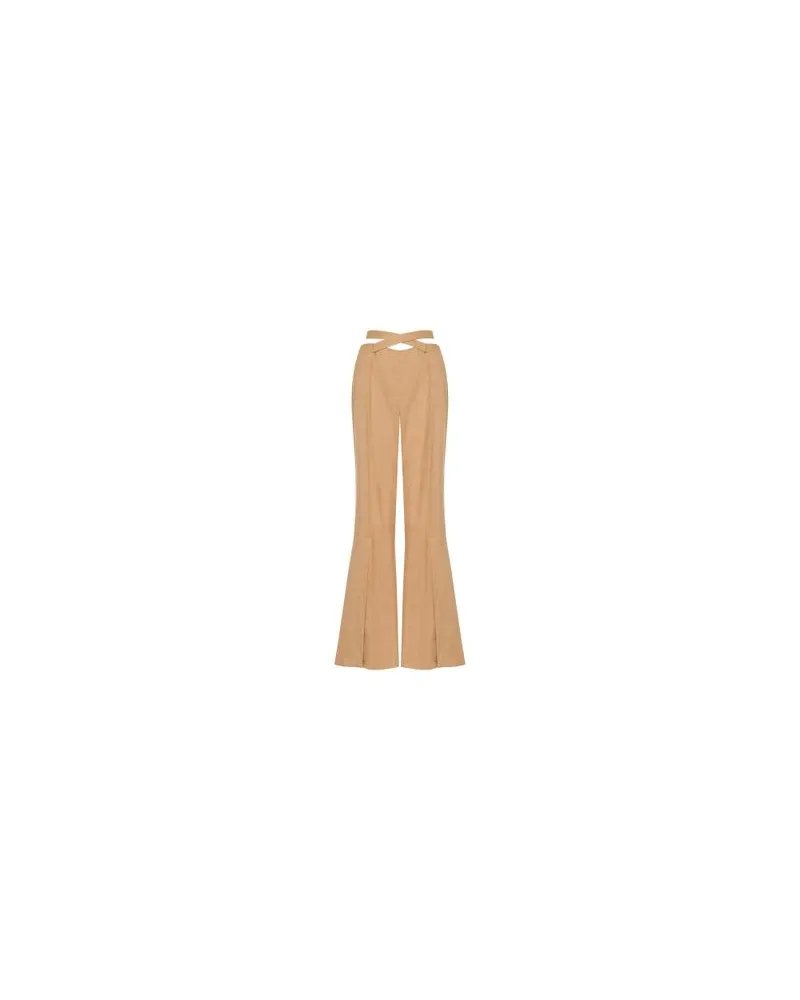 Alberta Ferretti Ausgestellte Hose Beige