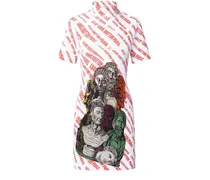 Kleid aus Jacquard mit diagonaler Signatur und Büsten-Motiv