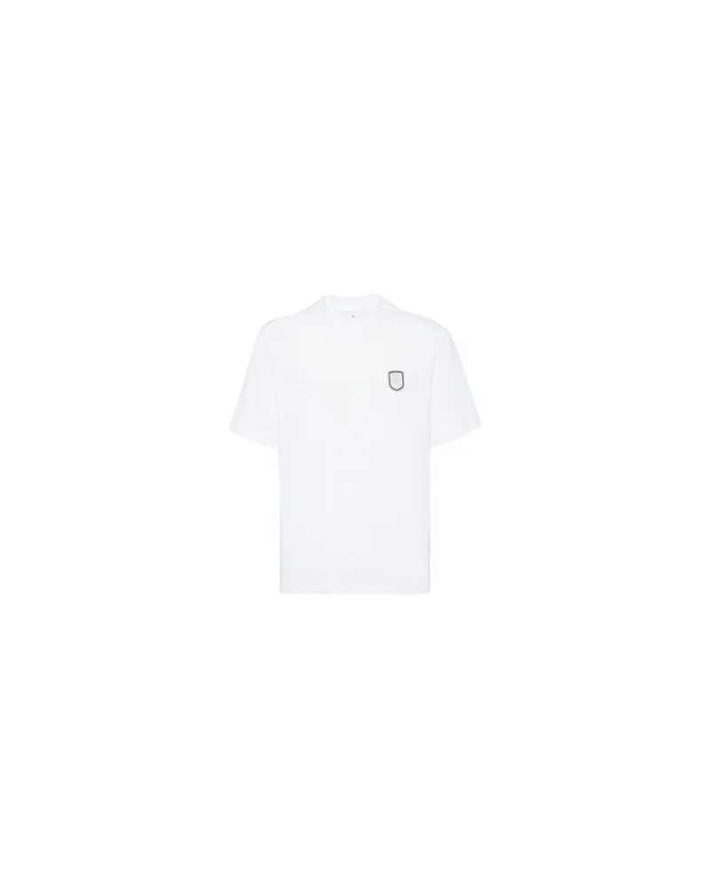 Brunello Cucinelli T-Shirt mit Tennis-Badge White