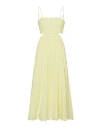 Zimmermann Midikleid mit Muschelrand Halliday Yellow