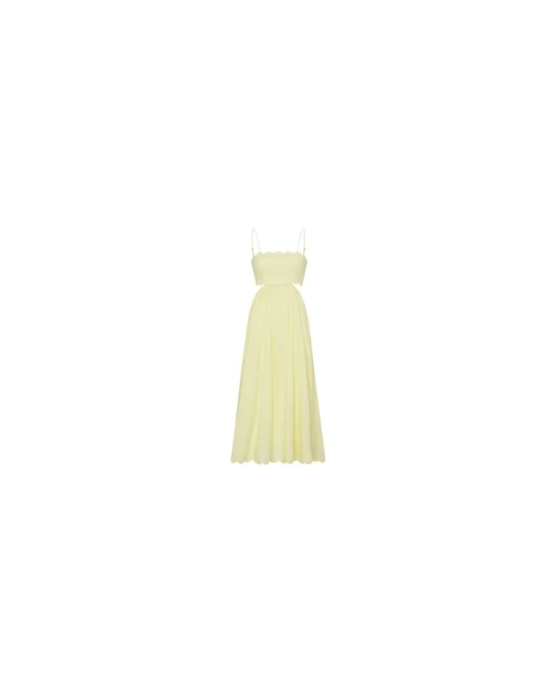 Zimmermann Midikleid mit Muschelrand Halliday Yellow