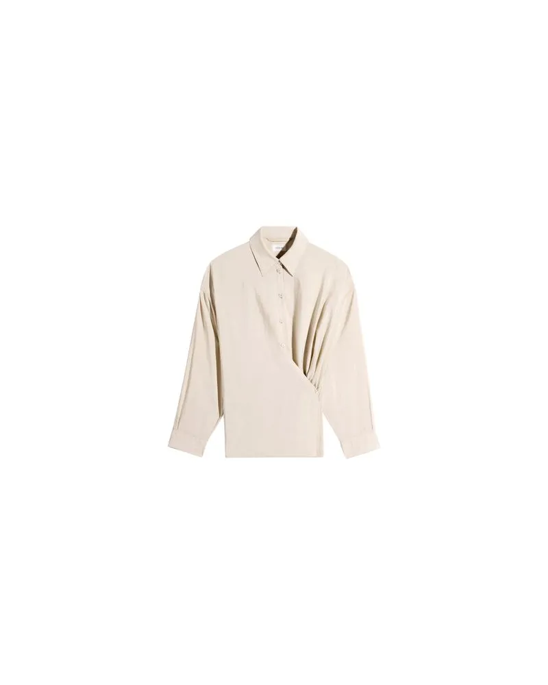 Christophe Lemaire Straight collar twisted shirt Beige