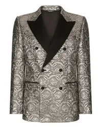 Dolce & Gabbana Zweireihige Jacke Sicilia L Silver