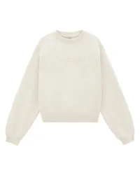 Woolrich Rundhals-Sweatshirt mit Logostickerei White