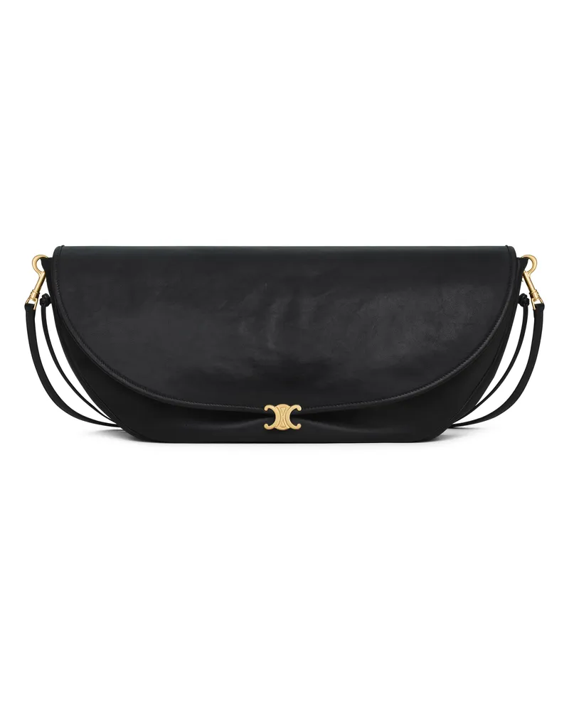 Celine Halfmoon weiche triomphe tasche aus weichem, glänzendem lammleder 