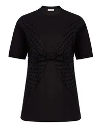 Nina Ricci T-Shirt mit Polka-Dot-Schleife Black