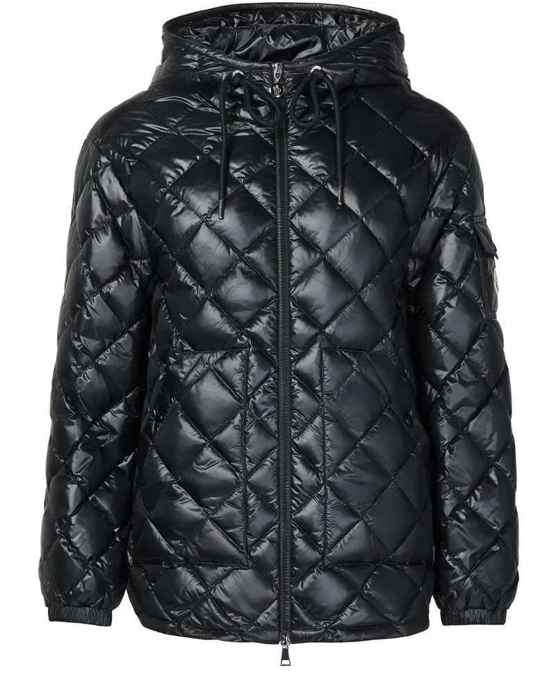 Moncler Kurze gesteppte Daunenjacke mit Kapuze 