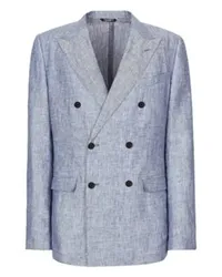 Dolce & Gabbana Zweireihige Leinenjacke Grey