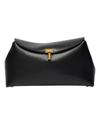 Totême Leder Clutch-Tasche T-Lock Black