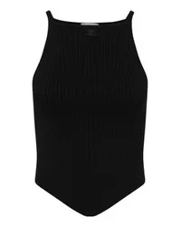 Courrèges Rippstrick-Tanktop mit spitzem Saum Signature Black