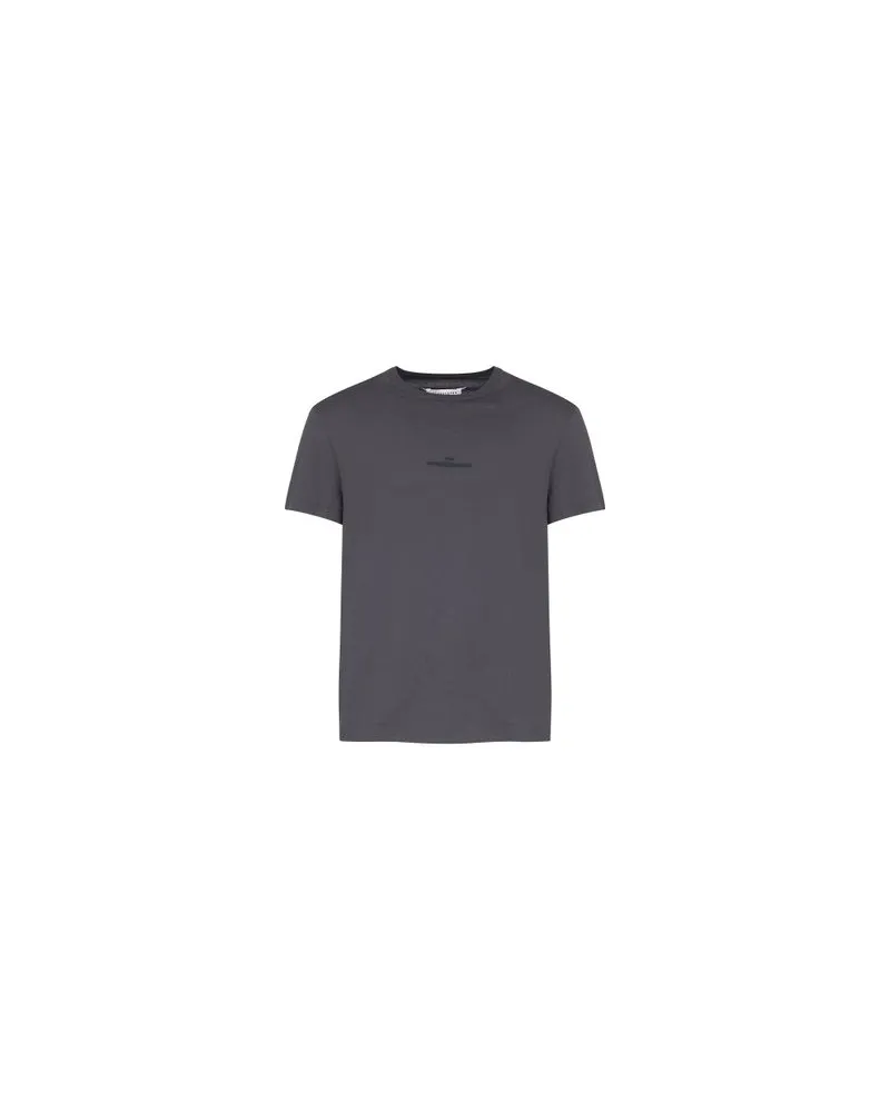 Maison Margiela T-Shirt mit verzerrtem Logo Grey