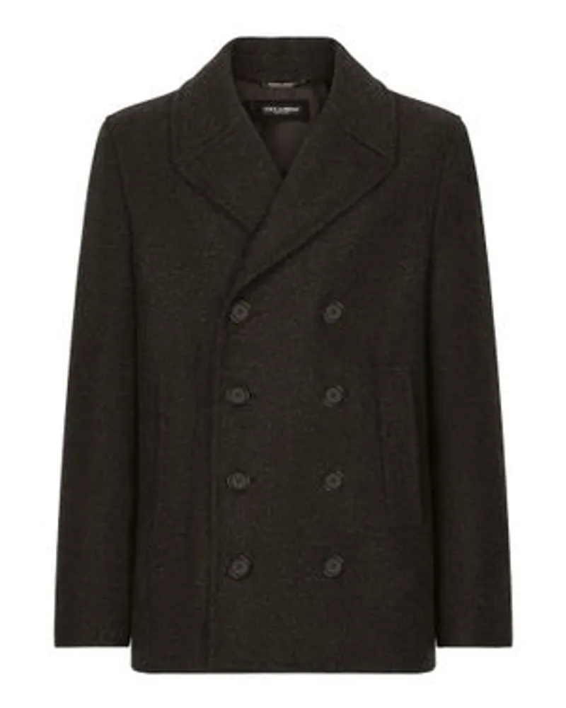 Dolce & Gabbana Zweireihiger Pea Coat Grey