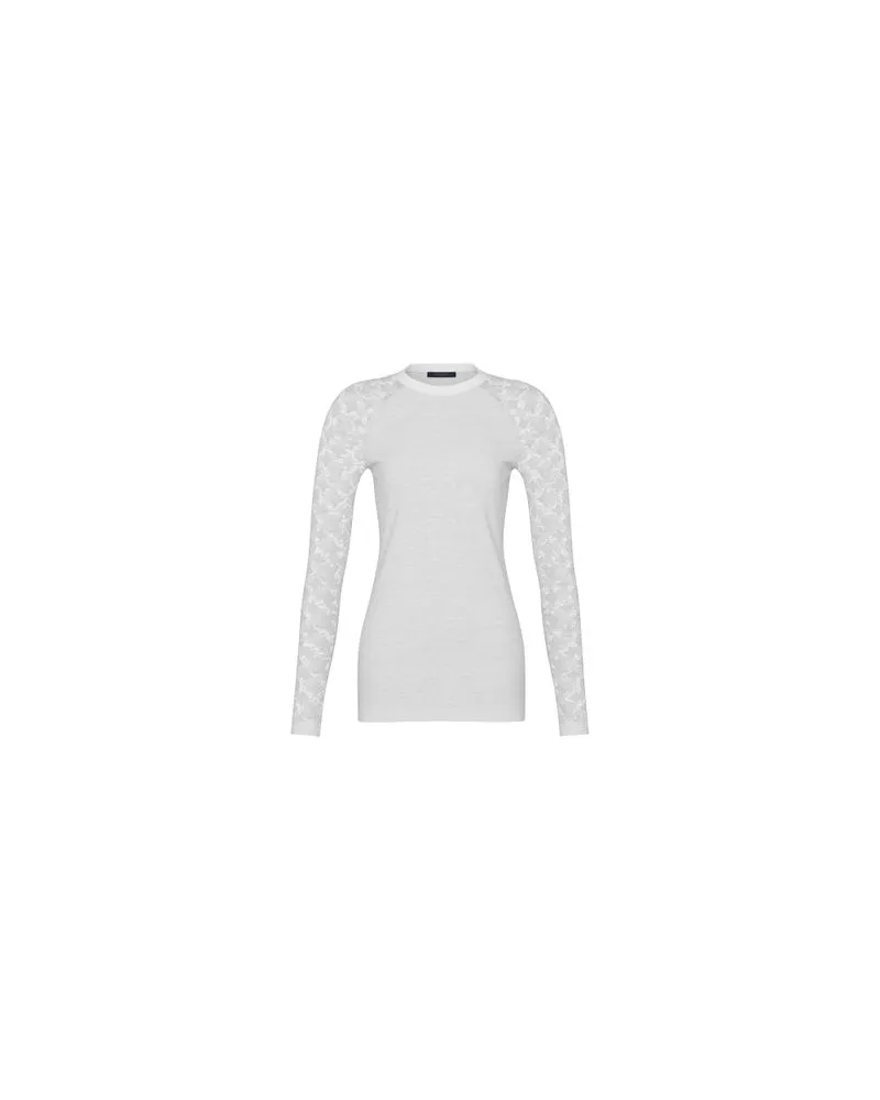 Louis Vuitton Langarm-Top mit Monogram-Detail White