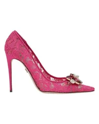 Dolce & Gabbana Spitzen-Pumps Rainbow mit Lurex-Spitze Pink