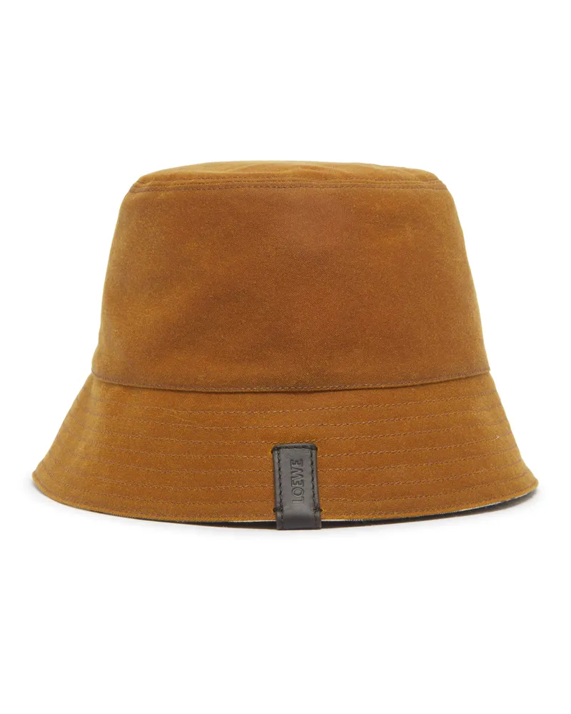 Loewe Wende-Bob aus Wachstuch mit Tartanmuster Beige