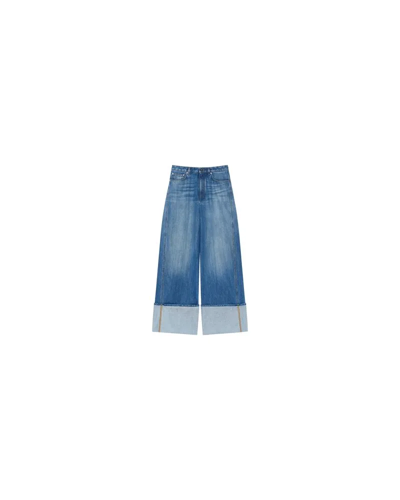 Louis Vuitton Gerader Mantel Blue