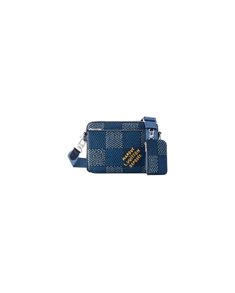 Louis Vuitton Gerader Mantel Blue