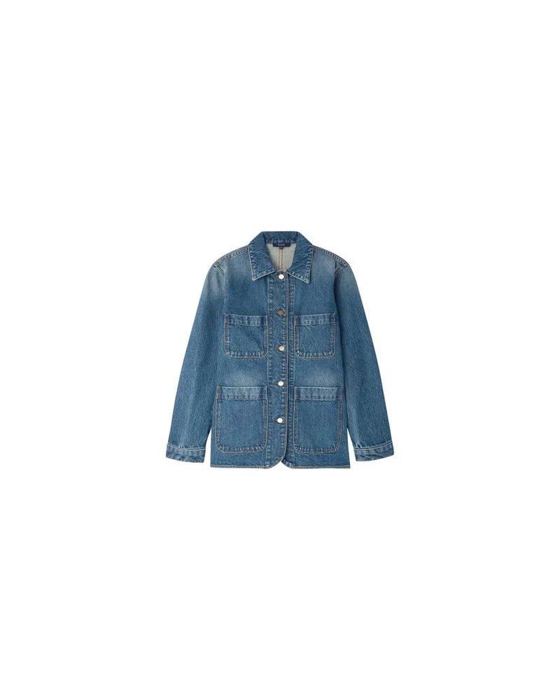 Louis Vuitton Gerader Mantel Blue