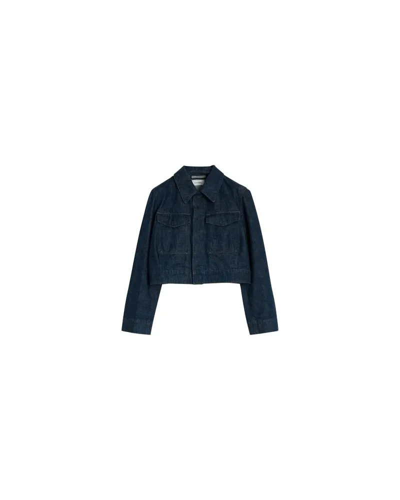 Louis Vuitton Gerader Mantel Blue