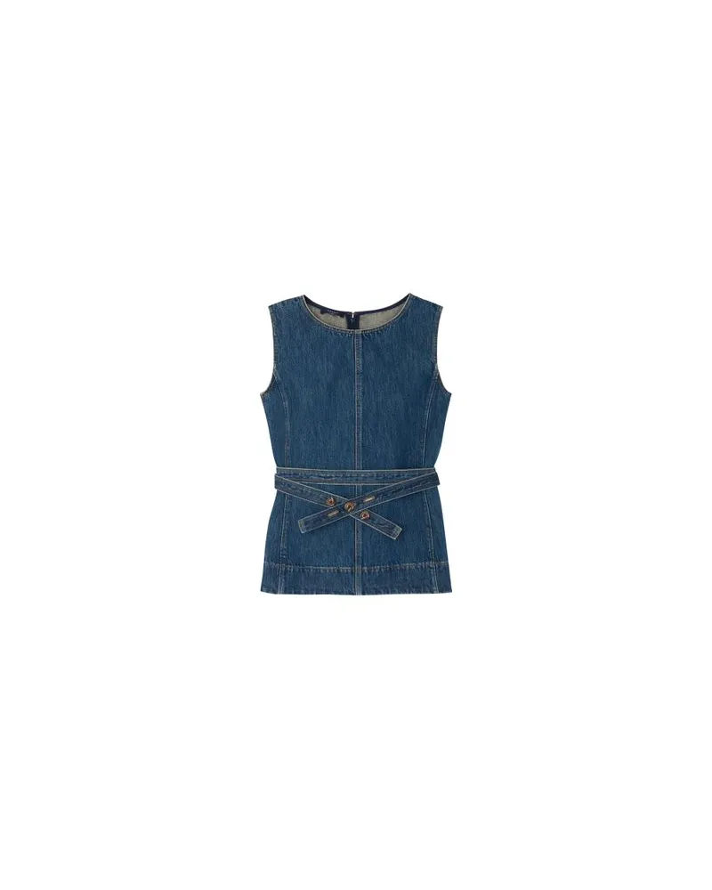 Louis Vuitton Gerader Mantel Blue